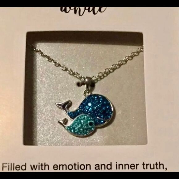 Crystal Whale Necklace.  Length of Chain is 20” - Picture 2 of 4